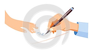 Hand Writing on Paper with Pen Vector, vector design Generative AI