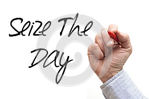 Hand Writing 'Seize the Day'