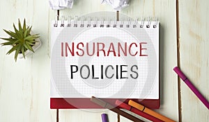hand writing showing Insurance Policies. Business photo text Documented Standard Form Contract Financial