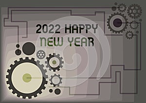 Hand writing sign 2022 Happy New Year. Business concept celebration of the beginning of the calendar year 2022