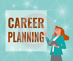 Hand writing sign Career Planning. Internet Concept stepwise planning of one s is possible professional career photo