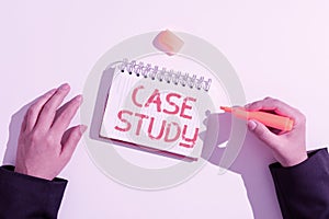 Hand writing sign Case Study. Conceptual photo A subject matter to be discussed and related to the topic -47148