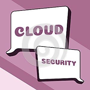 Hand writing sign Cloud Security. Business idea Imposing a secured system of existing data in the Internet