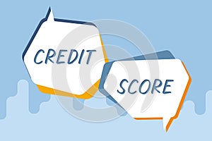 Hand writing sign Credit Score. Word Written on Represent the creditworthiness of an individual Lenders rating Blank