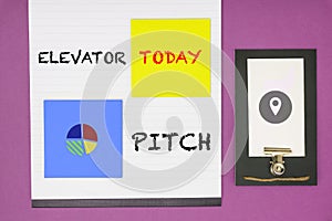 Hand writing sign Elevator Pitch. Conceptual photo A persuasive sales pitch Brief speech about the product