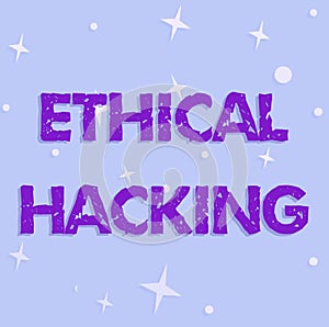 Hand writing sign Ethical Hacking. Business overview a legal attempt of cracking a network for penetration testing Line