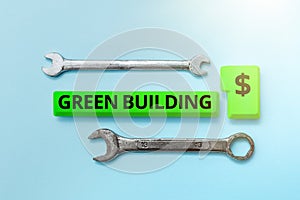 Hand writing sign Green Building. Word for A structure that is environmentally responsible Sustainable Compiling And