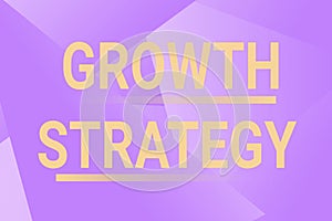 Hand writing sign Growth Strategy. Business showcase Strategy aimed at winning larger market share in shortterm Line