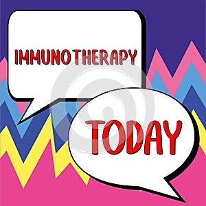 Hand writing sign Immunotherapy. Word Written on treatment or prevention of disease that involves enhancement of immune