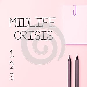 Hand writing sign Midlife Crisis. Word Written on Software development technique Decomposing an application
