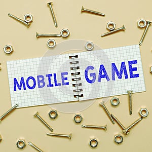 Hand writing sign Mobile Game. Business showcase they are entertaining programs made to work on smart device