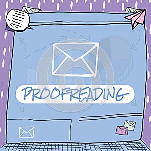 Writing displaying text Proofreading. Business approach act of reading and marking spelling, grammar and syntax mistakes
