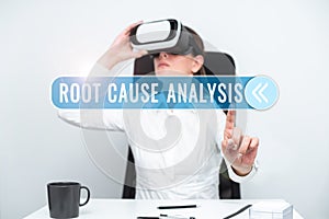 Handwriting text Root Cause Analysis. Concept meaning Method of Problem Solving Identify Fault or Problem