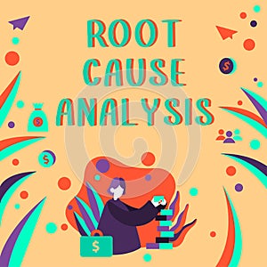 Hand writing sign Root Cause Analysis. Word for Method of Problem Solving Identify Fault or Problem