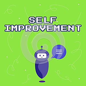 Hand writing sign Self Improvement. Conceptual photo process of making yourself a better or more knowledgable Cute photo