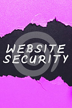 Hand writing sign Website Security. Internet Concept answerable for something within one s is power or control Important