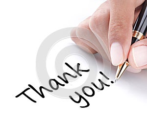 Hand writing thank you