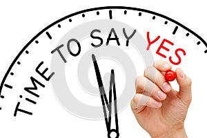 Time To Say Yes Clock Concept