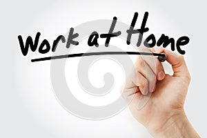 Hand writing work at home with marker