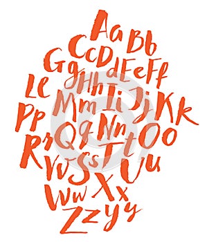 Hand written alphabet