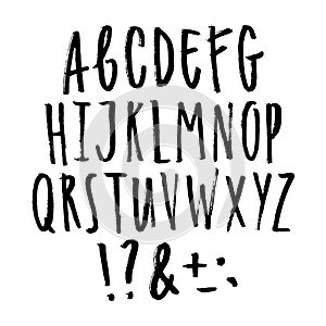 Hand written grunge font.