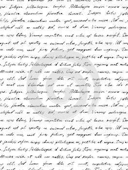 Hand written letter - seamless text Lorem ipsum. Repeating pattern photo