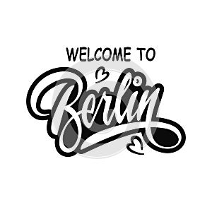 Hand written Lettering for city name Berlin