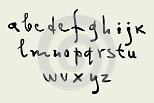 Hand written latin vector alphabet photo