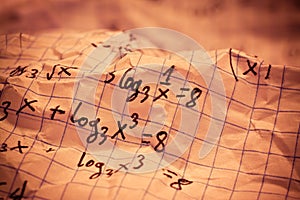 Hand written mathematical formulas