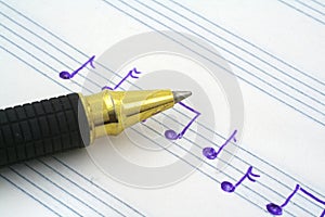 Hand written music note