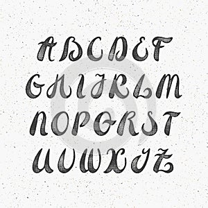 Hand written style vector lain alphabet.