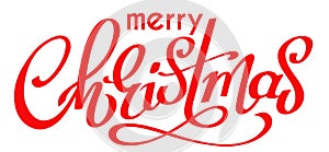 Hand written vector lettering Merry Christmas