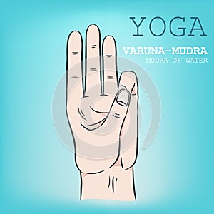 Hand in yoga mudra. Varuna-Mudra