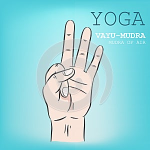 Hand in yoga mudra. Vayu-Mudra