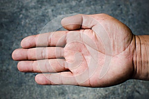Hand of young man. Close up image