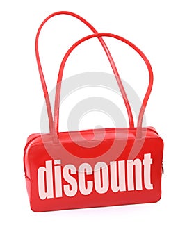 Handbag with discount sign