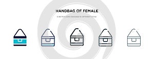 Handbag of female icon in different style vector illustration. two colored and black handbag of female vector icons designed in
