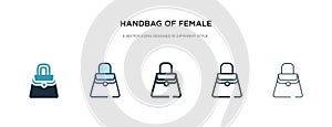 Handbag of female icon in different style vector illustration. two colored and black handbag of female vector icons designed in