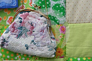 Handbag with floral ornament