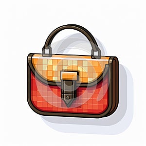 Pixel Art Handbag Vector Illustration With Colorful Shoulder Strap photo