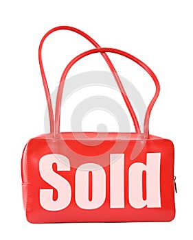 Handbag with sold sign