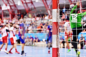 Handball action match scene