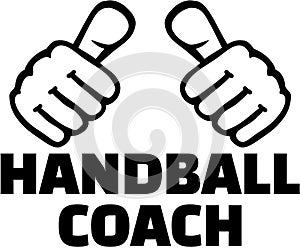 Handball coach with thumbs. T-Shirt design.