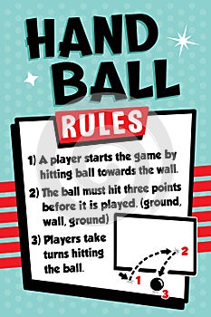 Handball Directions Sign for School Playgrounds, Wall Ball Rules Poster, Recess Signs for Schools