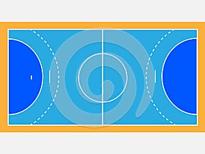 Handball and futsal field court vector illustration