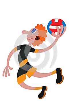 Handball player ready to score