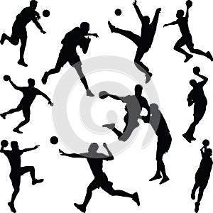 Handball player silhouette vector