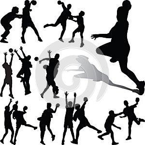 Handball player silhouette vector photo