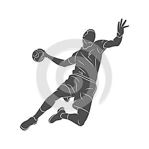 Handball player abstract