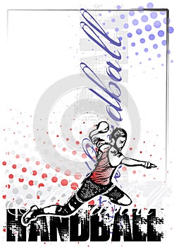 Handball vector poster background